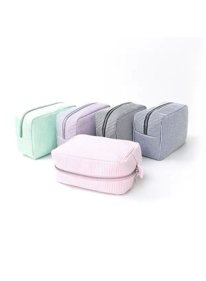 Pale Blue Bubble Shield Mesh Portable Makeup Bag Travel Cosmetic Organizer - Image 3